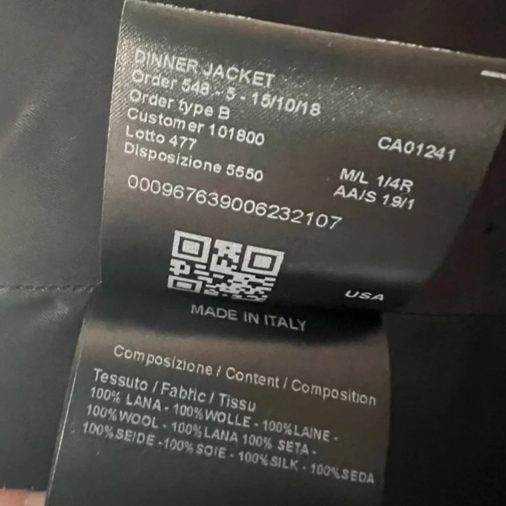 Calvin Klein Black Wool Tuxedo Dinner Jacket Size 42R New